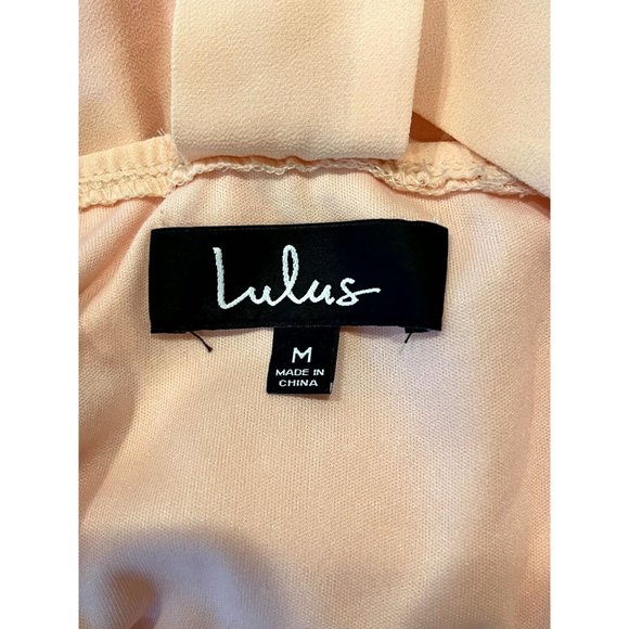 Lulus Womens Taupe Skater Dress Back Zip #D15376S Peach Size Medium - Picture 6 of 8